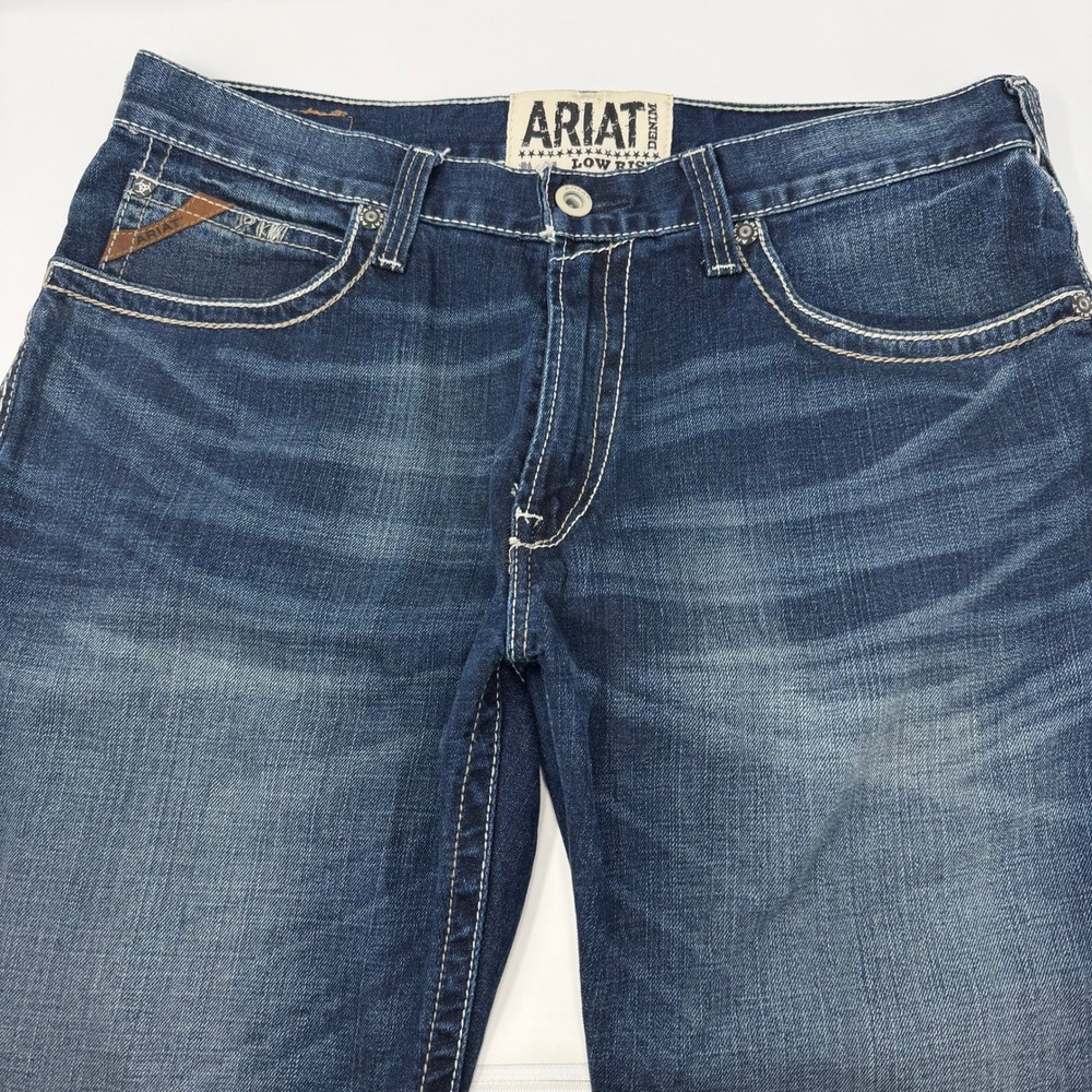Ariat M4 Low Rise Bootcut Jeans Mens 35x32 Dark Wash Denim Rugged Western